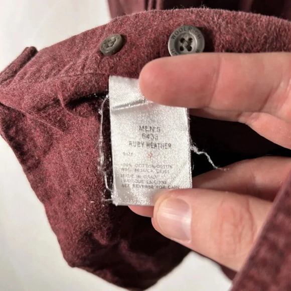 Woolrich Shirt Men's Medium Ruby Heather 100% Cotton Button Up WSI Iraq - Picture 7 of 10